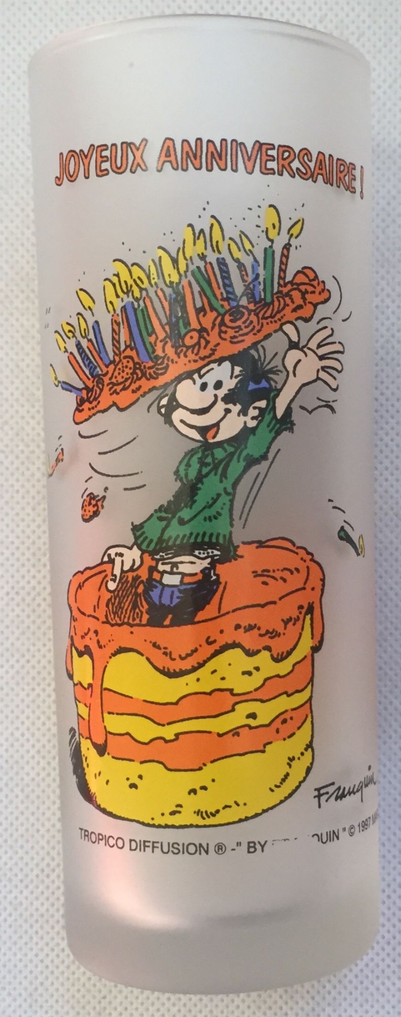 Verre Gaston Lagaffe Joyeux Anniversaire Franquin Bande Dessinee Figurine Rakuten