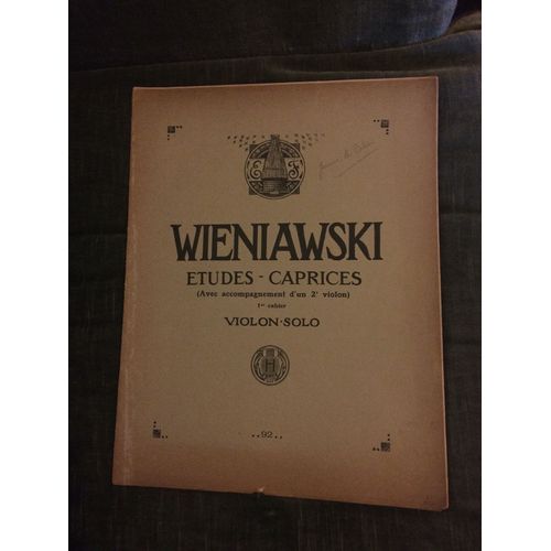 Wieniawski Etudes-Caprices 1er Cahier Avec 2e Violon Partition Heugel Bachmann