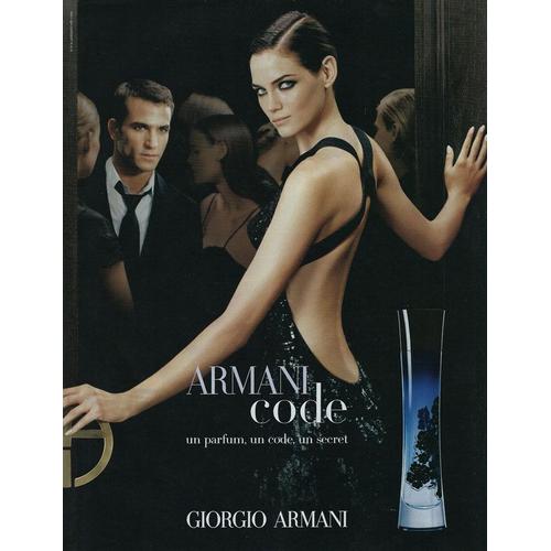 Parfum "Code" de Giorgio Armani de 2006 Mini Anden égérie Publicité Papier 
