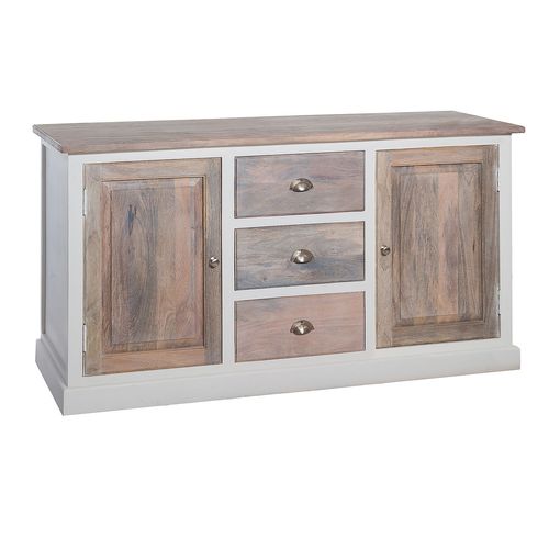 Buffet En Bois Aleria - L. 150 X H. 80 Cm - Blanc