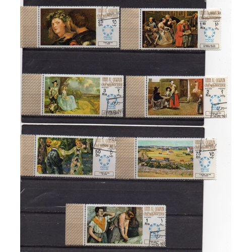 Umm Al Qiwain- Série De 7 Timbres Oblitérés- Peintures