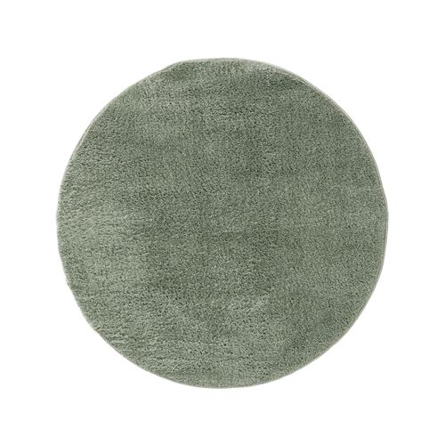 Benuta Essentials Tapis À Poils Longs Rond Soda Vert Clair Diamètre 200 Cm Rond