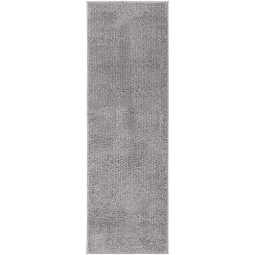 Tapis Poil Ras De Couloir Soda Gris 80x240 Cm - Tapis Poil Court Design Moderne Pour Salon