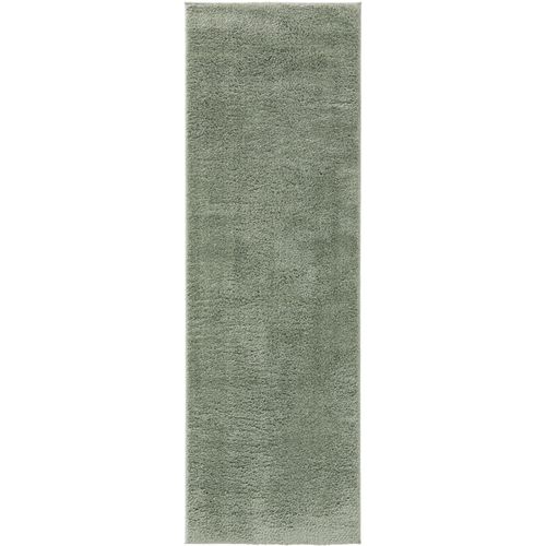 Tapis Poil Ras De Couloir Soda Vert Clair 80x240 Cm - Tapis Poil Court Design Moderne Pour Salon