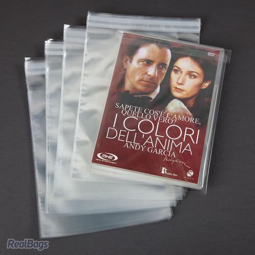 100 Pochettes de Protection pour DVD avec rabat, 38 My (15,2x19+4 cm)