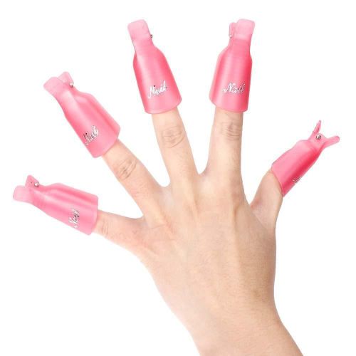 Ages 10 Pièces/Ensemble Dissolvant Gel Vernis Dégraissant Vernis Enlever Gel Vernis À Ongles Clips Casquettes Nettoyant Pour Ongles Gel Dissolvant Pour Ongles Manucure Outils 