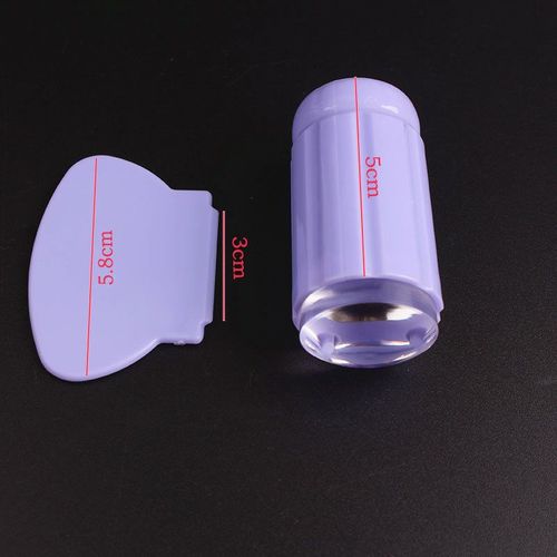Ages 1pc Clair Silicone Stamper Transparent Gelée Ongles Estampage Plaque Timbre Grattoir Ensemble Vernis Impression Transfert Manucure Modèle Outil 