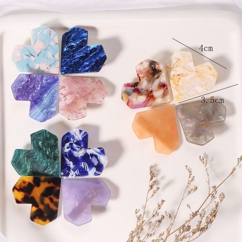 Ages Mignon Acrylique Coeur Pinces À Cheveux Pour Femmes Filles Acétique Cristal Barrette Bâton Brillant Marbre Épingle À Cheveux Léopard Cheveux Accessoires De Coiffure 