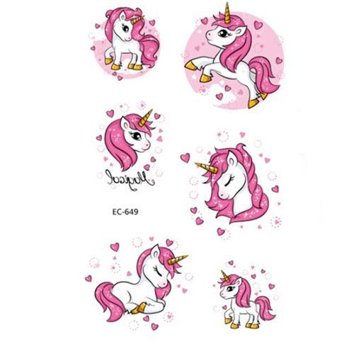 Ages 7.5x12cm Licorne 1 Feuille Temporaire Tatouages Autocollant Coloré Faux Tatoo Flash Étanche Petit Corps Art Couple Enfant Conceptions 