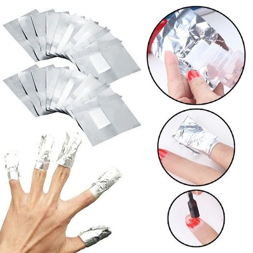 Ages Hot 50 Pcs/Lot Vente Aluminium Feuille Dissolvant Enveloppes Avec Acétone Nail Art Tremper Acrylique Gel Vernis À Ongles Enlèvement Manucure Outil 