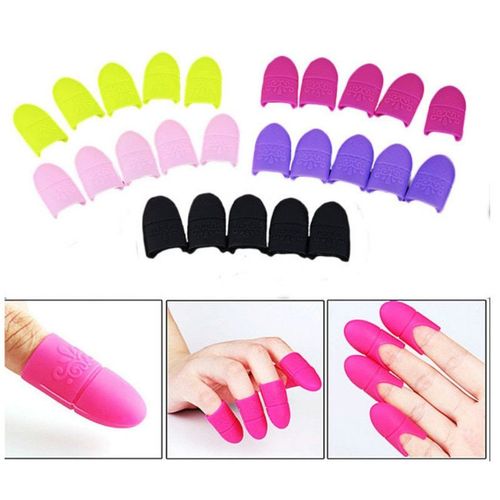 Ages 10 Pièces Nail Art Imbiber Capuchon Silicone Uv Gel Vernis Dissolvant Propre Dégraissant Pince Enveloppes Réutilisables En Caoutchouc Manucure Outils 