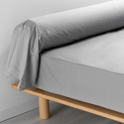 Taie Traversin Coton Percale Gris