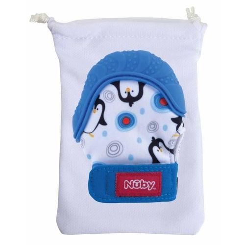 Nuby Gant De Dentition Happy Hands - Bleu - 3 Mois +