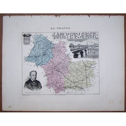 Gravure Du Departement Du Loir Et Cher . Atlas Migeon 1886