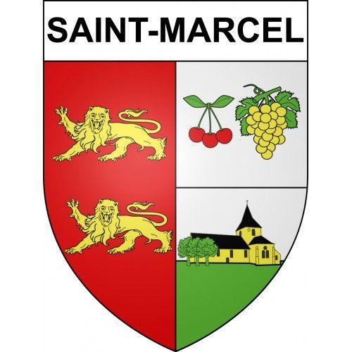 Saint-Marcel 27 Ville Sticker Blason Écusson Autocollant Adhésif - Taille : 12 Cm