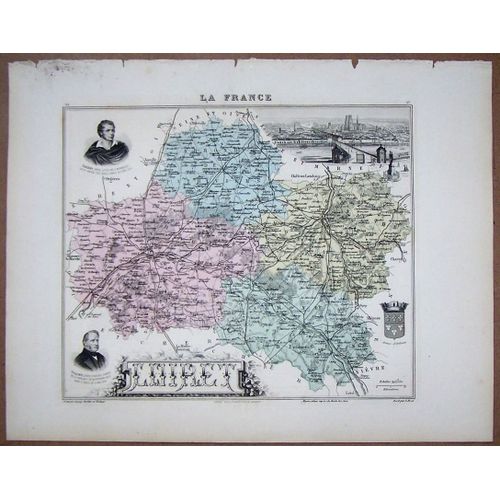 Gravure Du Departement Du Loiret . Atlas Migeon 1886