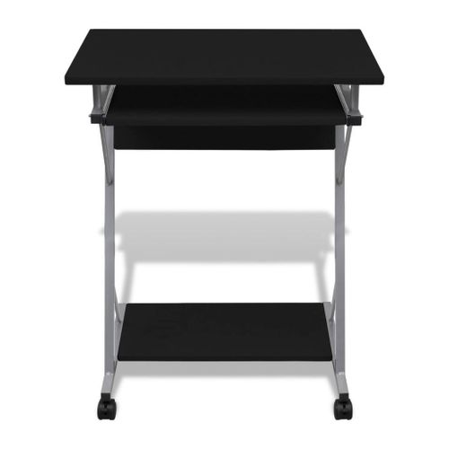 Vidaxl Bureau D'ordinateur Compact Avec Plateau À Clavier Noir