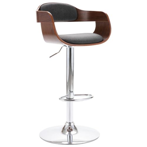 Chaise De Bar Contreplaqué Et Tissu Gris