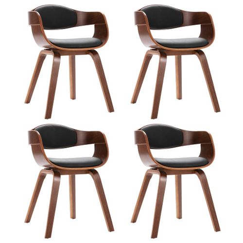 Chaises De Salle À Manger 4 Pcs Bois Courbé Et Similicuir