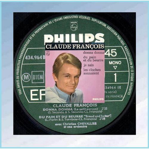 1 Disque Ancien, 45 Tours, De ( Claude François ) Année 1964