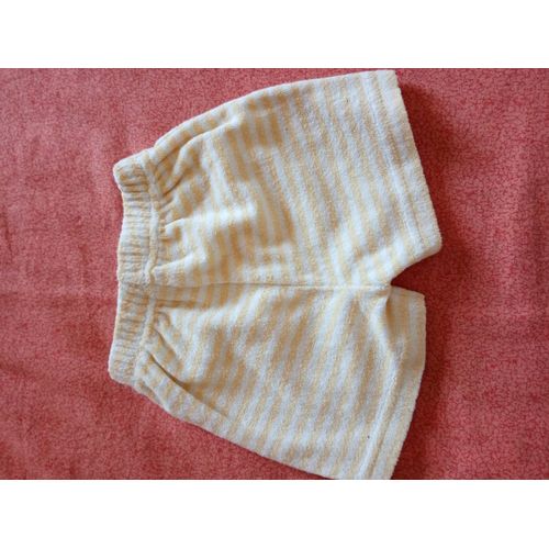 Short Éponge Rayé Blanc Jaune 6 Mois