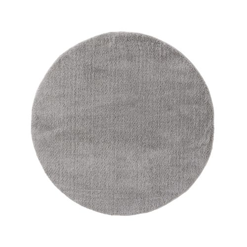 Benuta Essentials Tapis À Poils Longs Rond Soda Gris Diamètre 160 Cm Rond