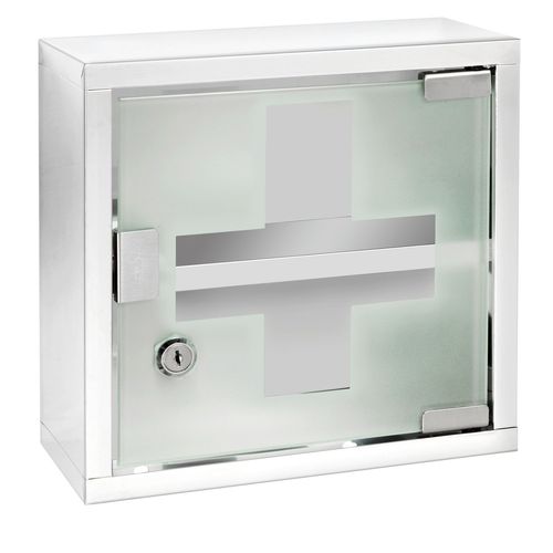 Armoire À Pharmacie En Inox - L. 25 X L. 25 Cm - Blanc