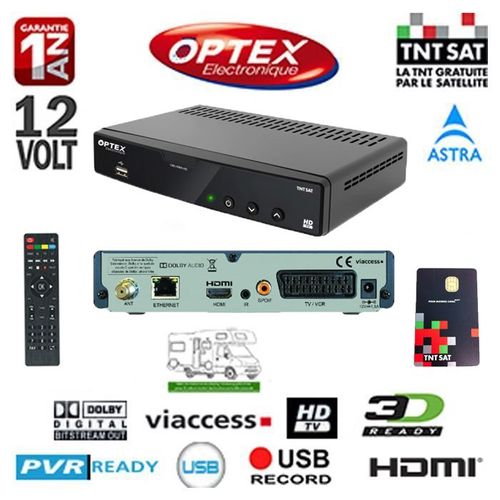 RÉCEPTEUR NUMERIQUE TNTSAT HD OPTEX ORS9989-HD - 12 VOLTS