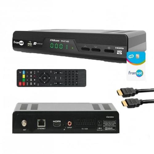 RECEPTEUR FRANSAT OPTEX HD 9947 TV SATELLITE HD + CARTE FRANSAT PC6 + CABLE HDMI