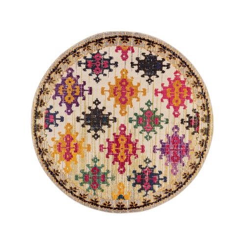 Benuta Tapis Casa Multicouleur/Beige Diamètre 120 Cm Rond