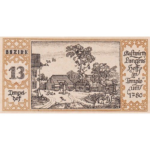 Billet Allemand - 50 Pfennig Berlin Sept 1921 - 13 Tempelhof