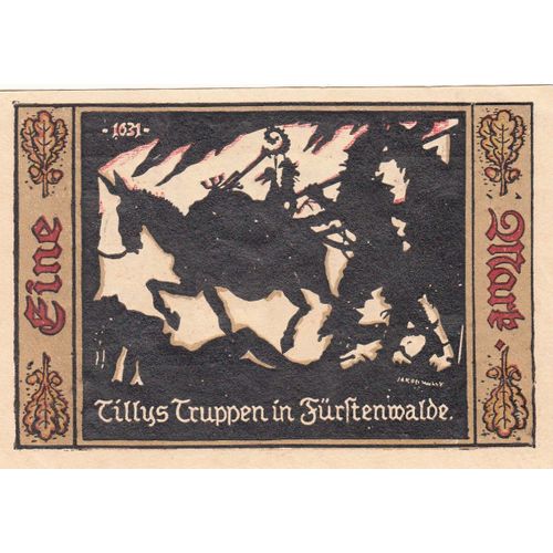 Billet Allemand - 1 Mark - Fürstenwalde An Der Spree 1921