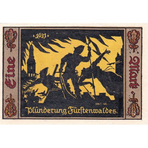 Billet Allemand - 1 Mark - Fürstenwalde An Der Spree 1921