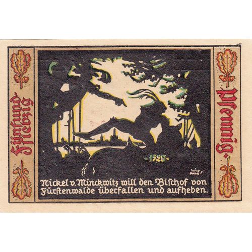 Billet Allemand - 1 Mark - Fürstenwalde An Der Spree 1921