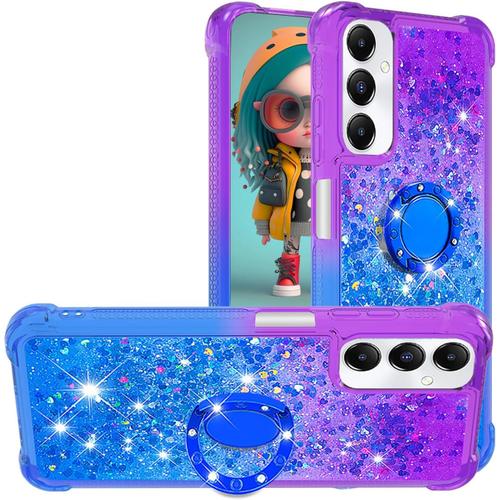 Coque Pour Samsung Galaxy A05s 6.7"" Étui, Fille Personnalisé Liquide Case Glitter Bling Sparkle Floating Silicone Antichoc Tpu Hou