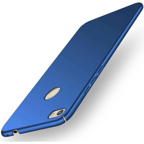 Coque Huawei P8 Lite 2017 Ultra Mince En Pc Rigide, Housse De Protection Anti-Rayures Et Anti-Choc, Couleur Soyeux Bleu.