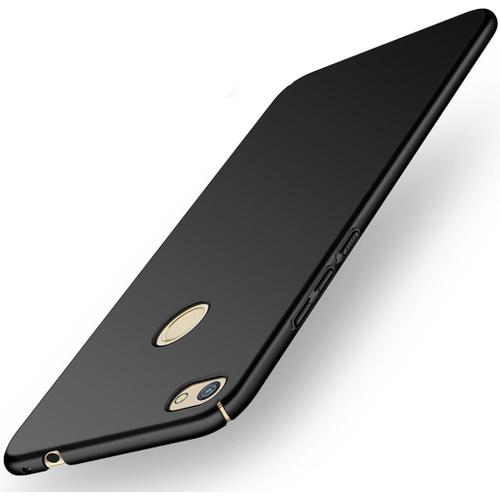 Etui Coque Huawei P8 Lite 2017 Ultra Mince En Pc Rigide Soyeux Noir, Protection Anti-Rayures Et Anti-Choc