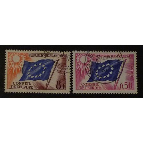 France Service Oblitéré Y Et T N° 17 32 Lot De 2 Timbres De 1958 Cote 2.70