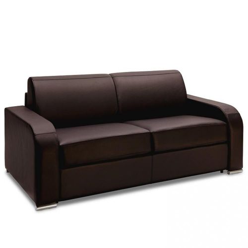 Canapé Express 140 Cm Sofia Edition Cuir Et Pu Cayenne Marron Matelas 16 Cm