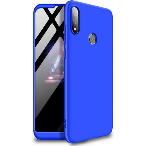 Coque Asus Zenfone Max Pro M2 360° Fine Antichoc Avec Verre Trempe Pourpre Bleu.