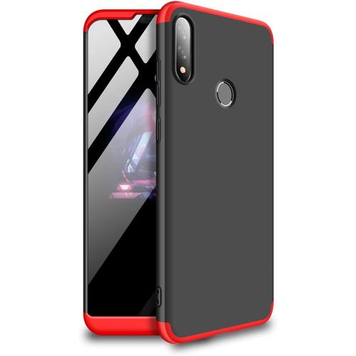 Coque Asus Zenfone Max Pro M2 Antichoc 360° Avec Verre Trempé Noir Rouge