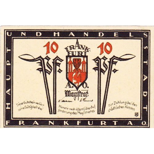 Billet Allemand - 10 Pfennig - Frankfurt 1921