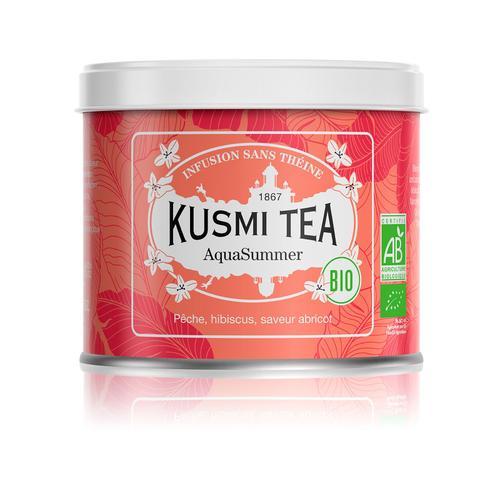 Kusmi Tea - Aquasummer (Infusion De Fruits Bio Aromatisée À L'hibiscus & Pêche) - Boîte 100 G