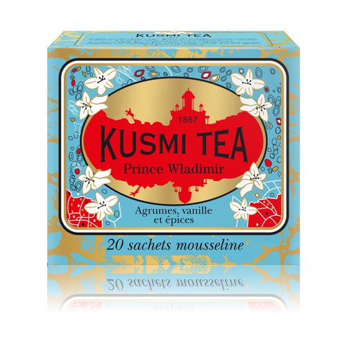 Kusmi Tea - Prince Wladimir (Thé Noir Earl Grey Aromatisé Vanille) - Boîte 20 Sachets