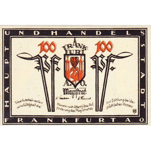 Billet Allemand - 100 Pfennig - Frankfurt 1921