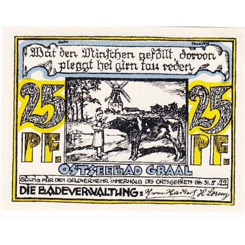 Billet Allemand - 25 Pfennig - Ostseebad Graal 1922