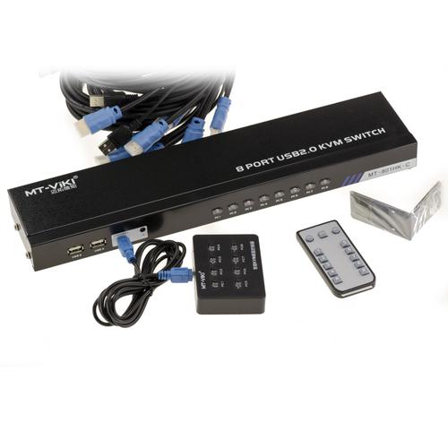 Boîtier de partage KVM SWITCH AUTOMATIQUE Souris Clavier Ecran sur 8 PC - HDMI (Image + Son) / USB - Auto alimenté - Support 4096x2160