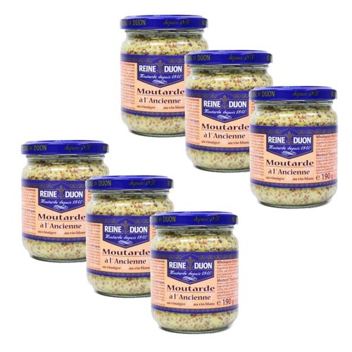 Lot 6x Moutarde À L'ancienne - Reine De Dijon - Pot 190g