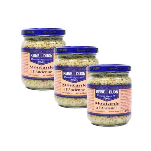 Lot 3x Moutarde À L'ancienne - Reine De Dijon - Pot 190g