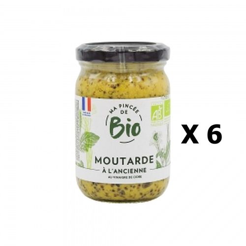 Lot 6x Moutarde À L'ancienne Au Vinaigre De Cidre Bio - Ma Pincée Bio - Pot 200g